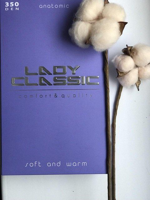 Колготки 350 ден теплі бавовняні комфортні Lady Classic 350 чорного кольору 2 3 4 5 6 5 Lady Classic 350 фото