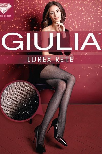 Колготки 40 ден люрексові з ефектом сіточки Giulia Lurex Rete 40 чорного кольору розміри 2 3 4 - 2р Lurex Rete 40 фото
