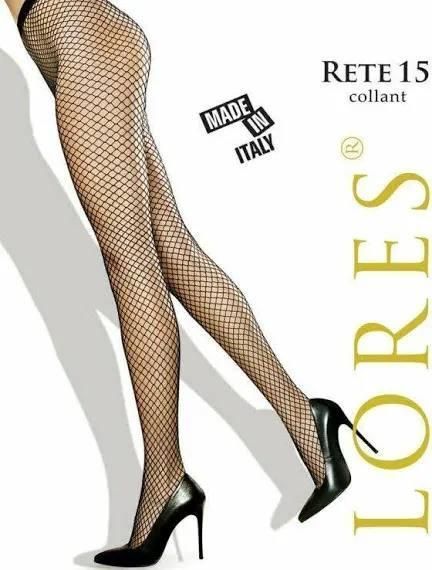 Колготки в середню сіточку Lores Rete 15 чорного кольору 1/2 3/4 Lores rete 15 фото