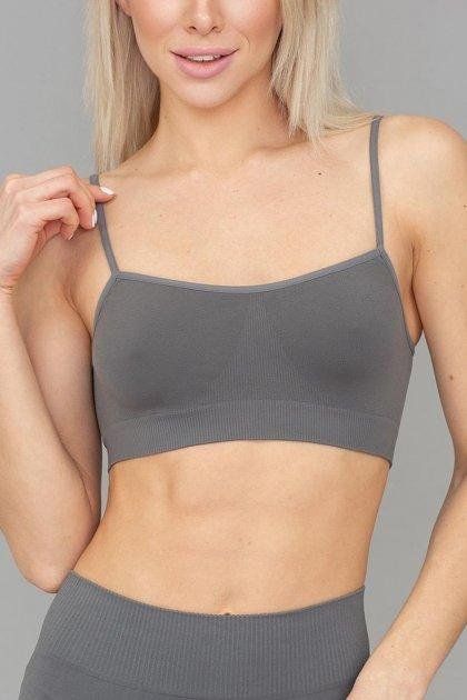 Безшовний Топ на тонких бретелях Giulia Cami Top різні кольори розмір - L/XL Сірий Cami top фото
