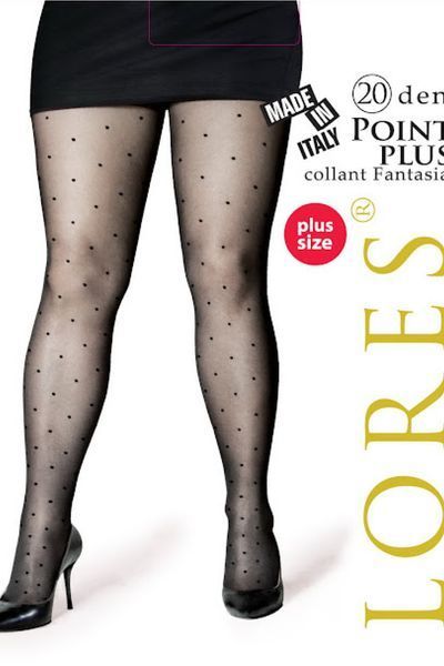 Колготки 20 ден в горошок Lores Point Plus 20 чорного кольору розміри 5/6 7/8 Point plus 20 фото