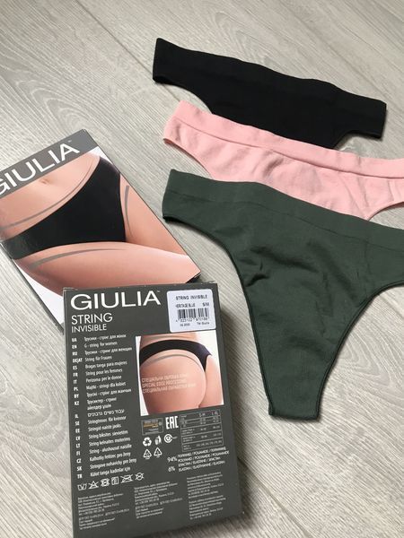 Трусики-стринги бесшовные эластичные Giulia String Invisible (String Briefs) разные цвета S/M - L/XL String Invisible фото