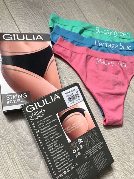 Трусики-стринги бесшовные эластичные Giulia String Invisible (String Briefs) разные цвета S/M - L/XL String Invisible фото