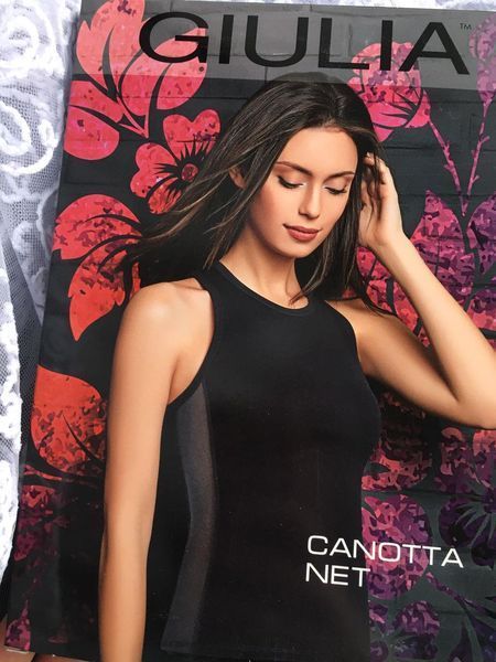 Майка з мікрофібри з вставками сіточки Giulia Canotta Net 1 чорного кольору розмір  L  Canotta NET 1 фото