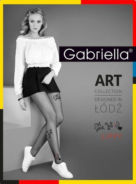 Колготки 20 ден жіночі з візерунком Gabriella Lippy чорні розміри 4 Gabriella Lippy фото