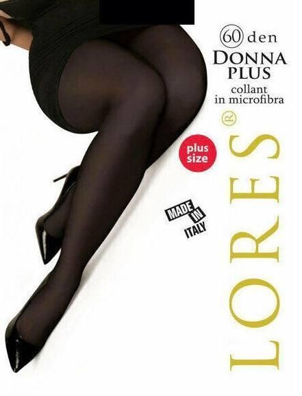 Колготки 60 ден великого розміру Lores Donna Plus 60 чорного та бежевого кольорів розмір 6 - чорний Donna plus 60 фото