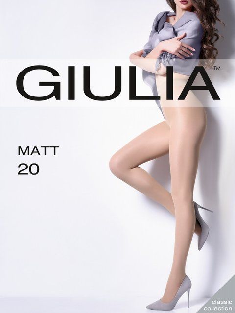 Колготки 20 ден матові без шортиків Giulia Matt 20 чорного капучино бежевого кольорів розміри 2 3 4 5 Matt 20 фото