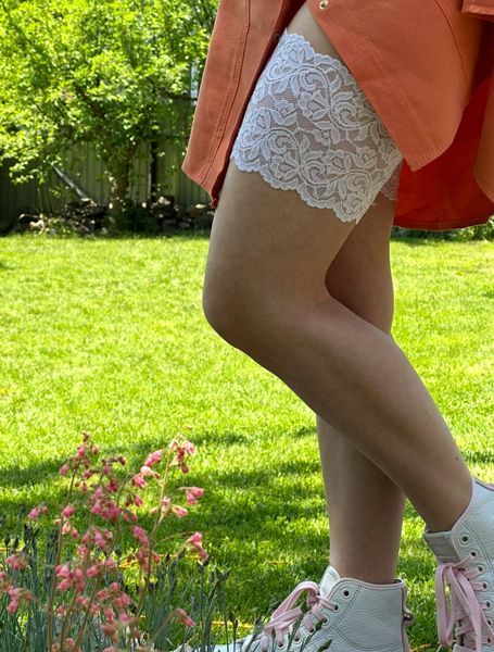 Бандалетки на стегна від натирання мереживні Lace   білі розміри S-XXXL Annes Lace фото
