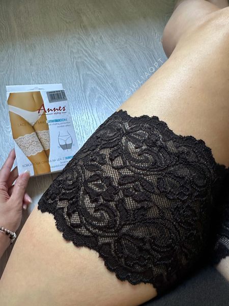Бандалетки на бедра от натирания кружевные Lace Thigh Band With Silicone черные бежевые белые размери S-XXXL L, Чорний Annes Lace фото