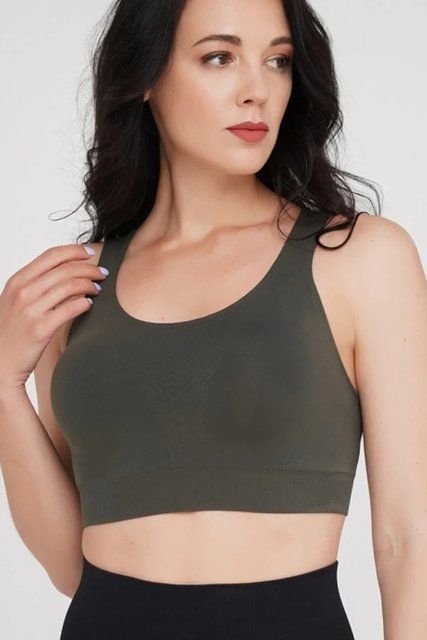 Топ на широких бретелях Giulia Top Fit Energy хаки коричневого и черного цвета размеры S/M L/XL Top ENERGY фото