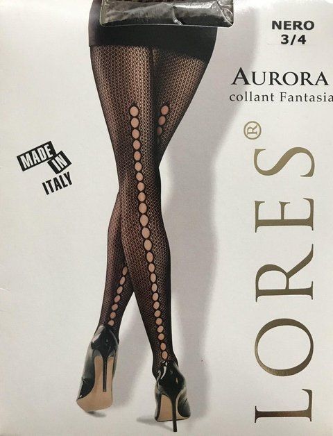 Колготки в сіточку мереживні Lores Aurora чорного кольору 1/2 3/4 - р1/2 AURORA фото