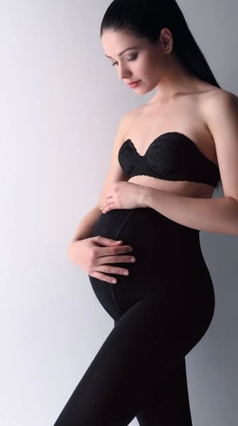 Колготки 200 ден для вагітних бавовняні м'які Giulia Mama 200 чорного кольору розміри 2 ,3 ,4 - р.2 MAMA COTTON 200 фото