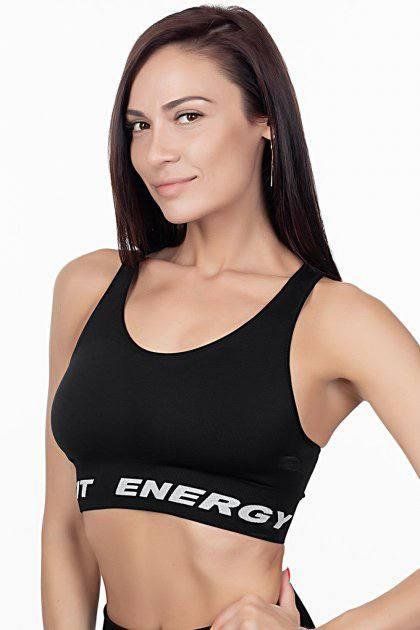 Топ спортивный на широких бретелях Giulia Top Fit Energy черного бирюзового синего цвета S/M L/XL Top FIT ENERGY фото