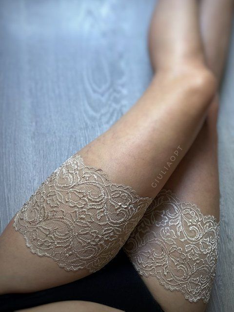 Бандалетки на стегна від натирання мереживні Lace Thigh Band With Silicone чорні бежеві білі розміри S-XXXL Annes Lace фото